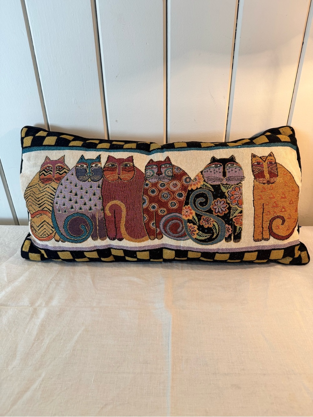 Laurel Burch Colorful Cats Tapestry Decorative Accent Pillow